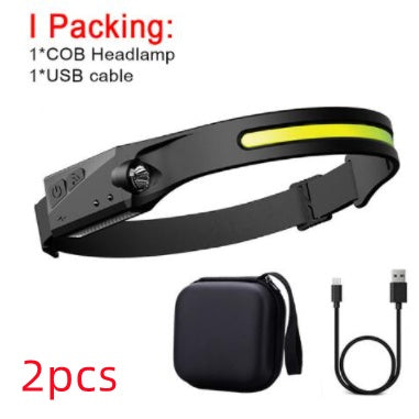 COB LED Headlamp Flashlight