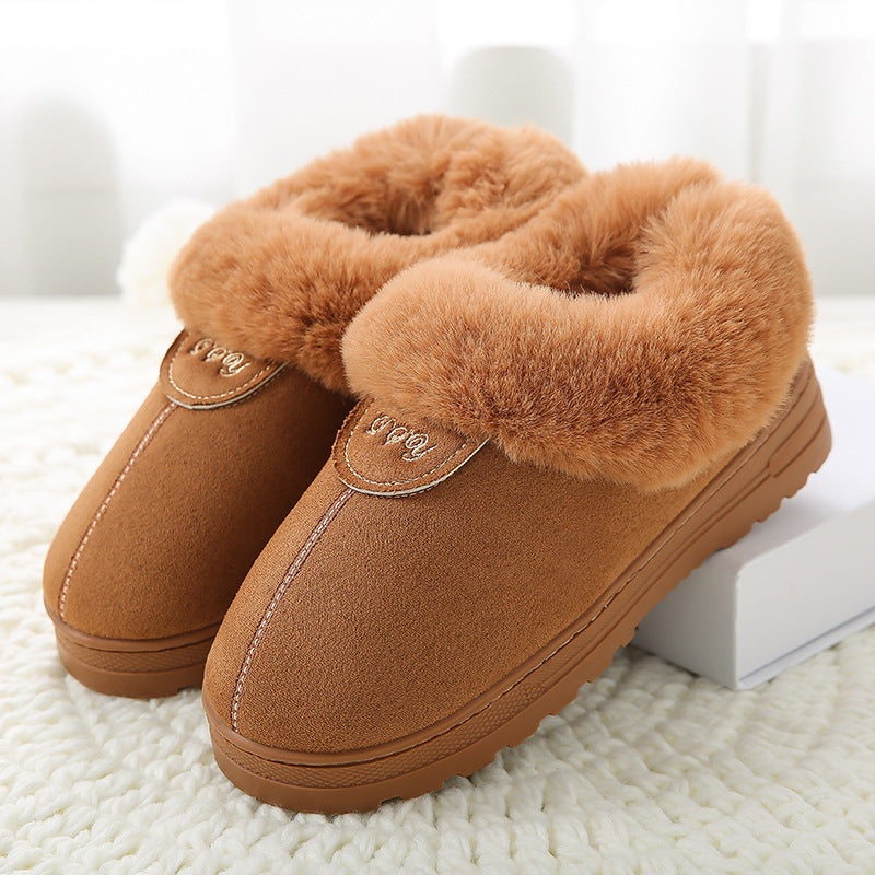 Bag-heeled Cotton Slippers All-match Thick-soled Indoor Home Warmth
