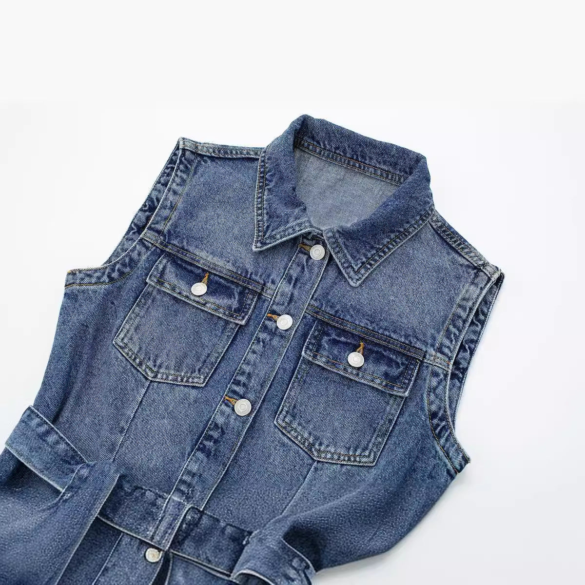 European Station Midi Skirt Denim Dress