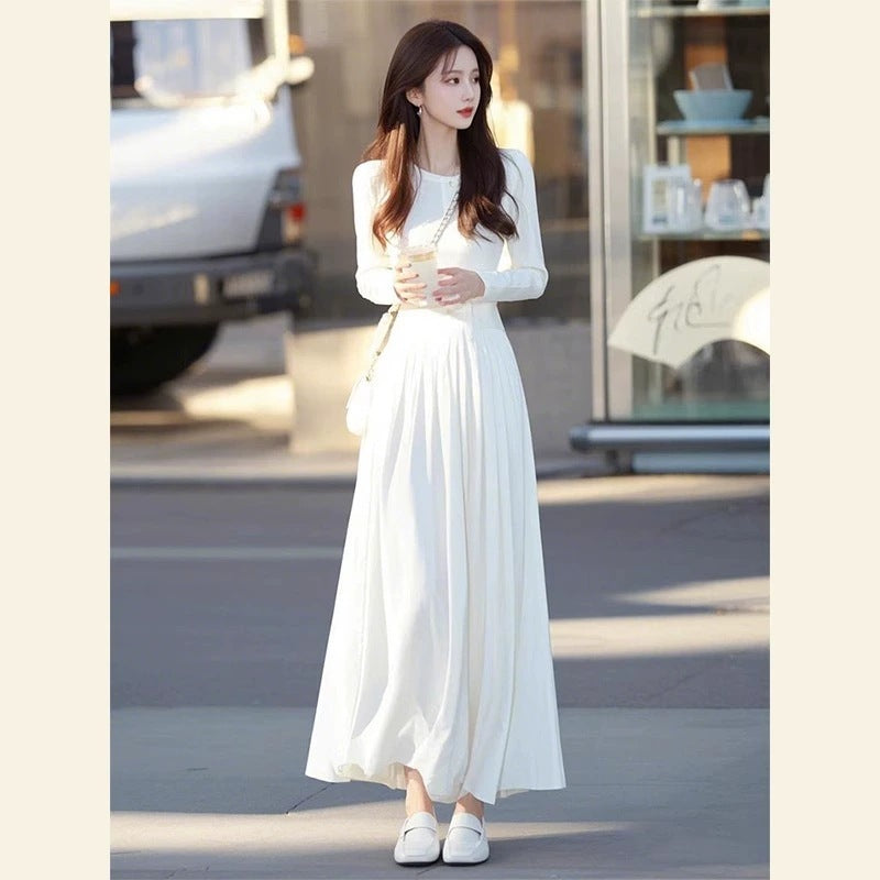 Temperament Ladies Fashion White Dress Design Sense