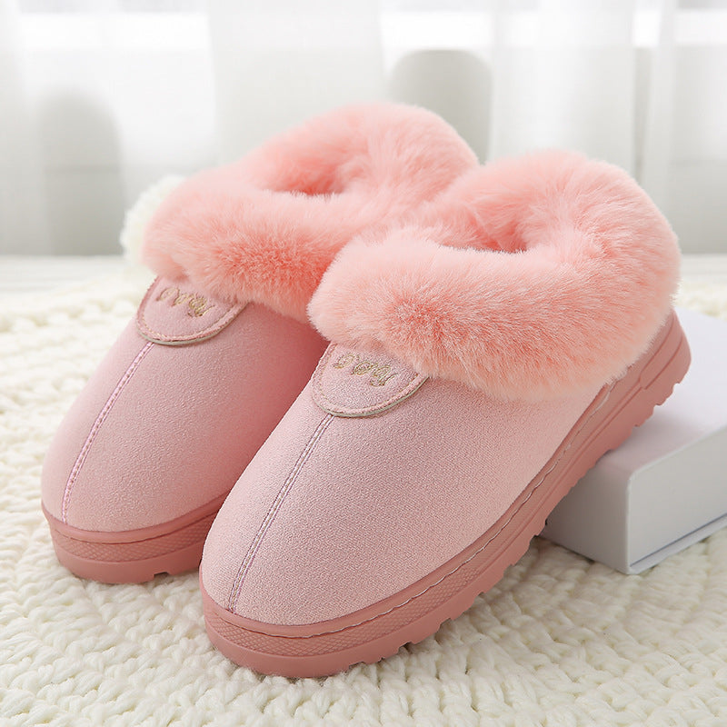 Bag-heeled Cotton Slippers All-match Thick-soled Indoor Home Warmth
