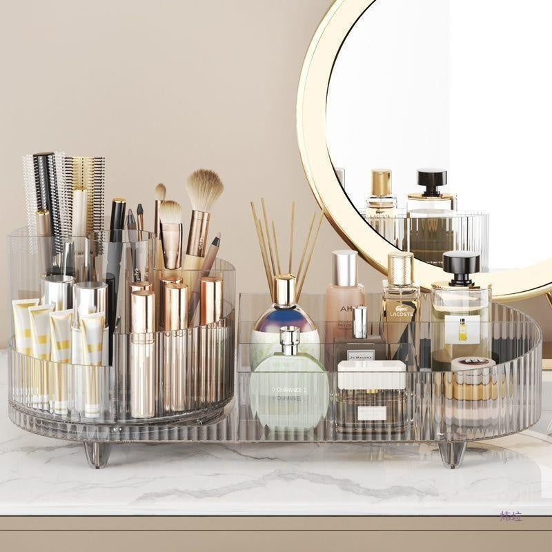 Cosmetics Storage Box Large Capacity Rotatable Dresser Table Lipstick Skin Care Products Transparent Rack Acrylic