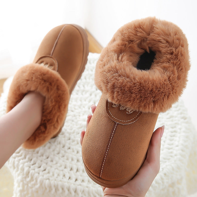 Bag-heeled Cotton Slippers All-match Thick-soled Indoor Home Warmth