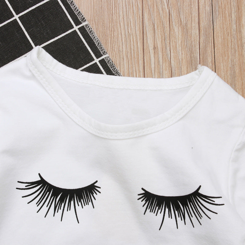Pudcoco Girl Set 6M-4Y Kid Baby Girls Eyelash Tops T-shirt Pants Leggings Outfits Set Clothes