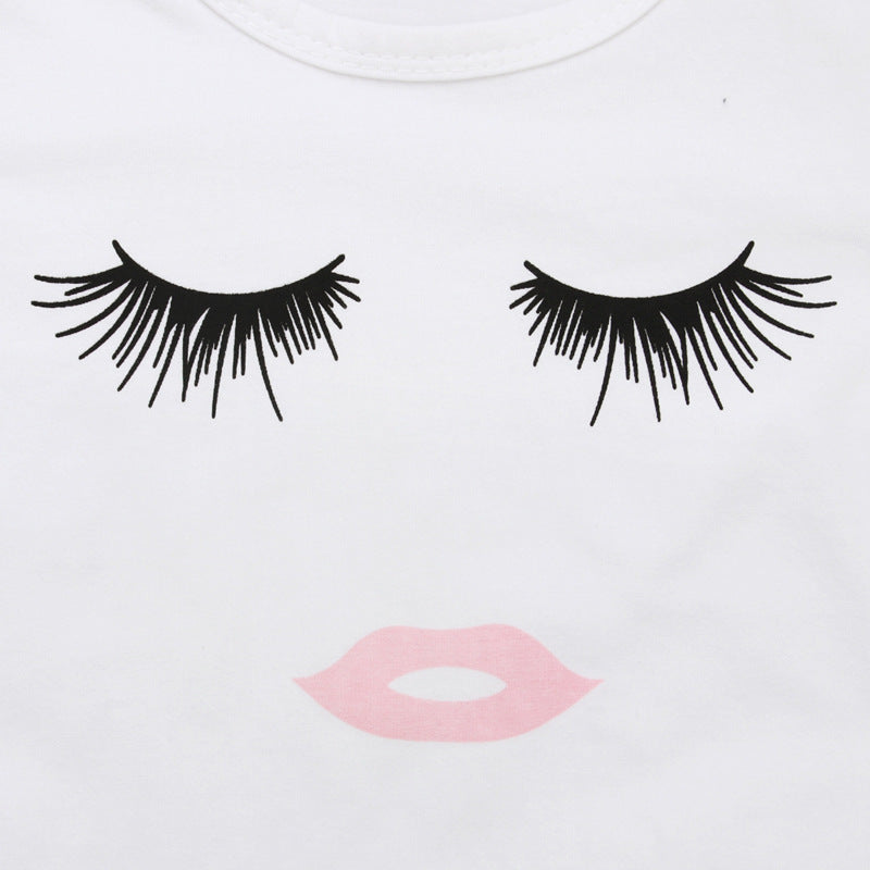 Pudcoco Girl Set 6M-4Y Kid Baby Girls Eyelash Tops T-shirt Pants Leggings Outfits Set Clothes