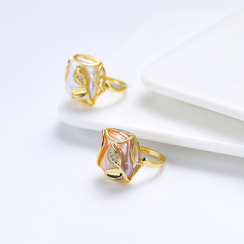 Affordable Luxury Fashion Baroque Freshwater Pearl Ring Women