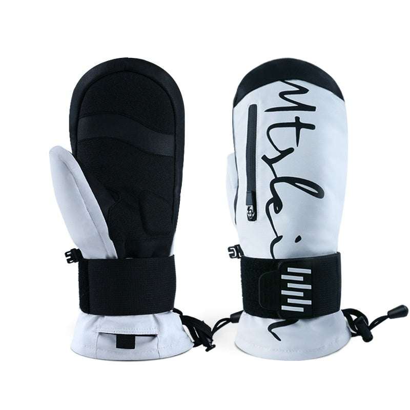 Ski Gloves Built-in Wristband Shock Absorption Veneer Warm Waterproof