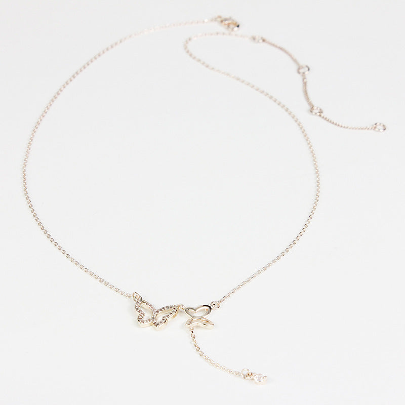 Long Four-leaf Clover Necklace Women Light Luxury Simple