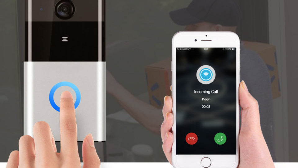 Marlboze 720P WIFI Visual Doorbell Wireless Intercom Doorbell PIR Motion Detection Night View SD card Video Smart Doorbell Ring