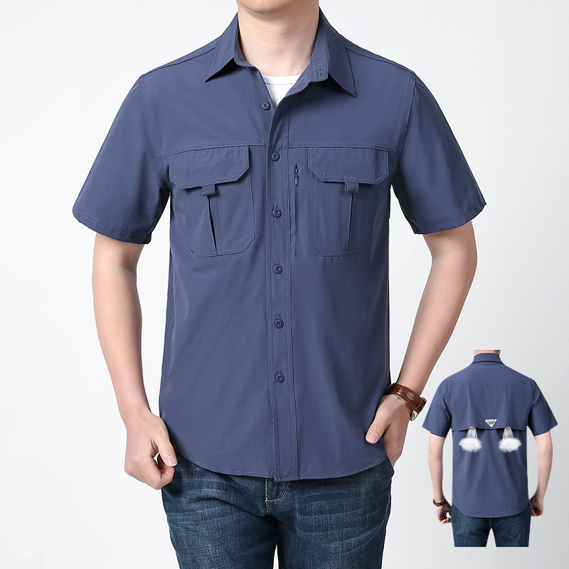 Outdoor All-matching Short Sleeve Quick-drying Breathable Shirt