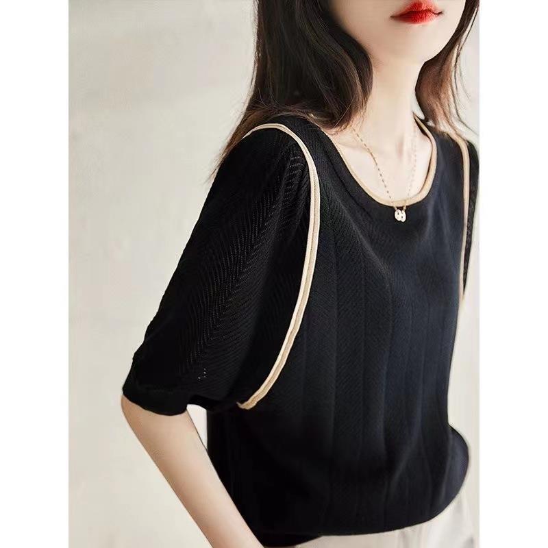 Summer New Loose Thin Mid Sleeve Round Neck Top