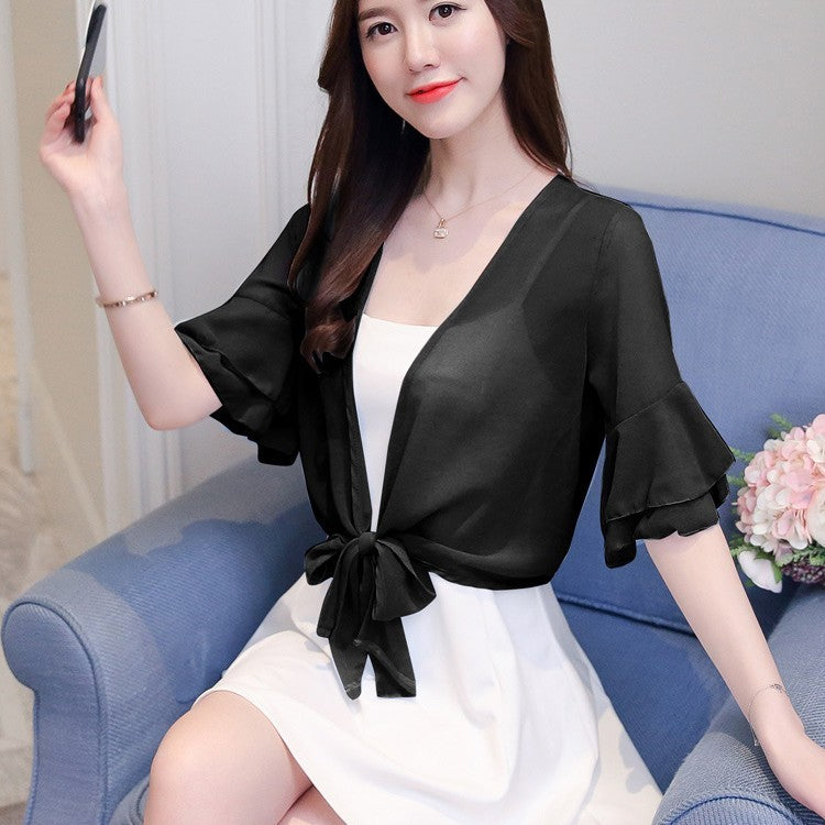 Women's Summer Thin Short Loose Chiffon Coat