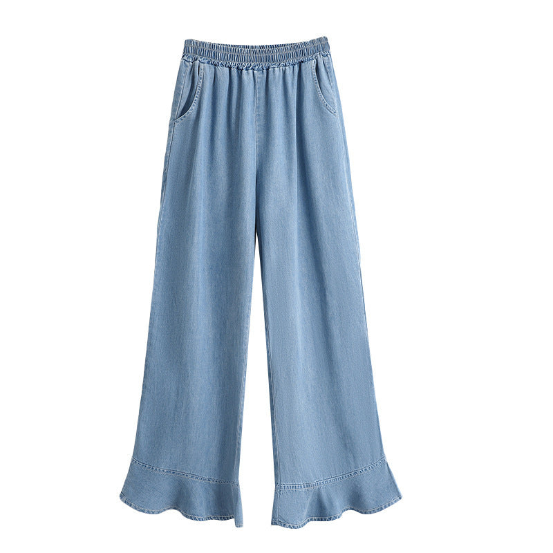 Thin Loose Casual Flared Pants Cropped Trousers
