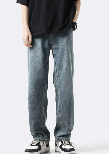 Ice Silk Loose Straight Jeans