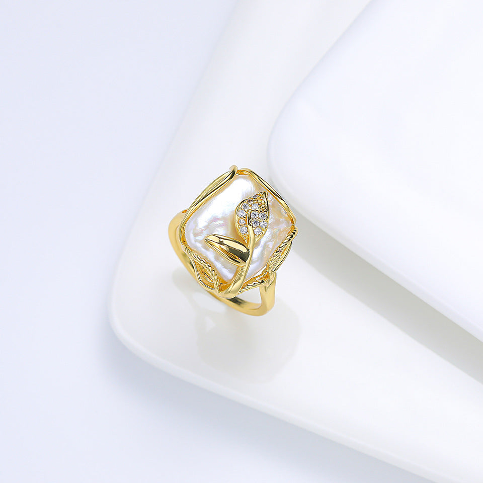 Affordable Luxury Fashion Baroque Freshwater Pearl Ring Women