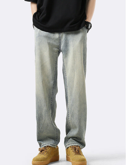 Ice Silk Loose Straight Jeans