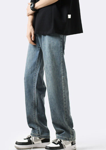 Ice Silk Loose Straight Jeans