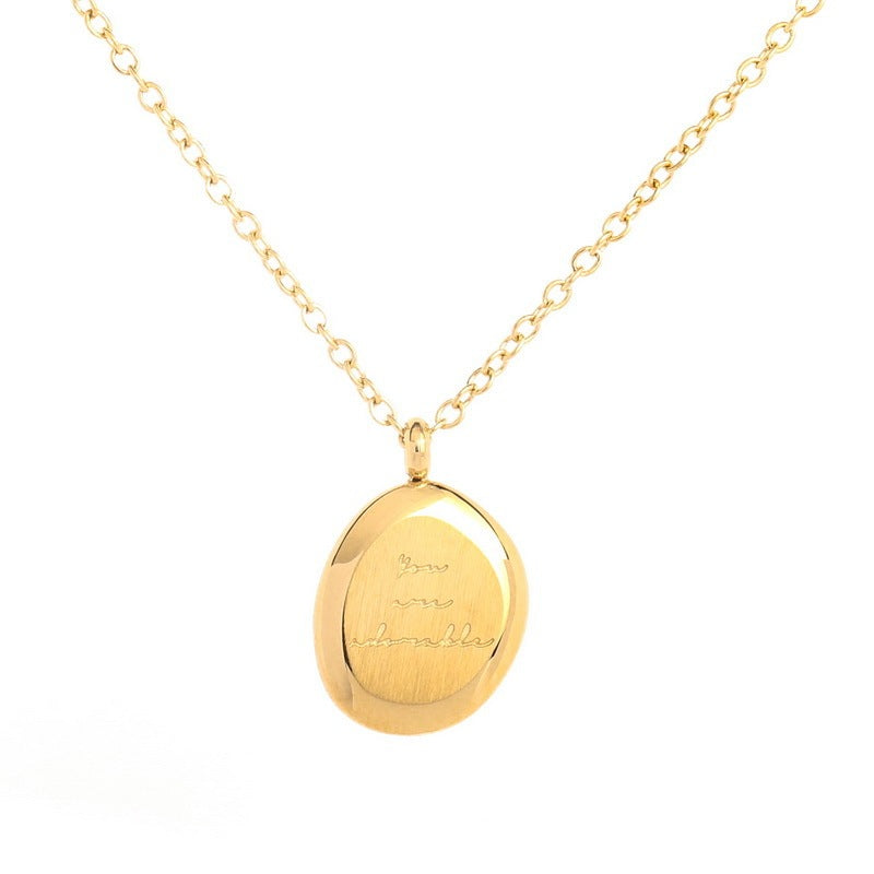 All Light Luxury Gold Adzuki Doudou Alphabet Necklace Women