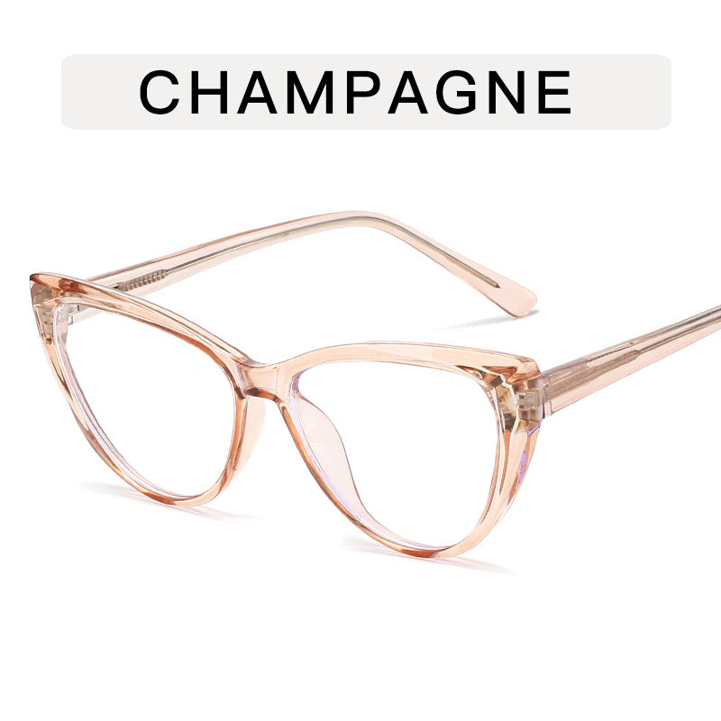 Leg Cat Eye Anti-blue Light Flat Bottom Glasses