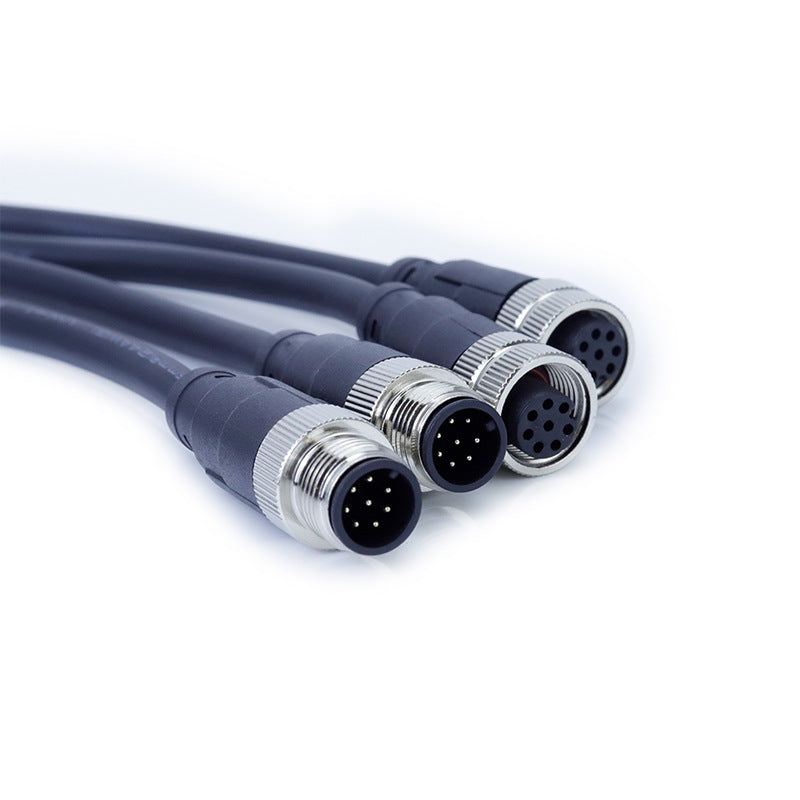 M12 Aviation Waterproof Connecting Wire 458 Core With Wire Automation Equipment Plug Of Connecting Wire Sensor Connector
