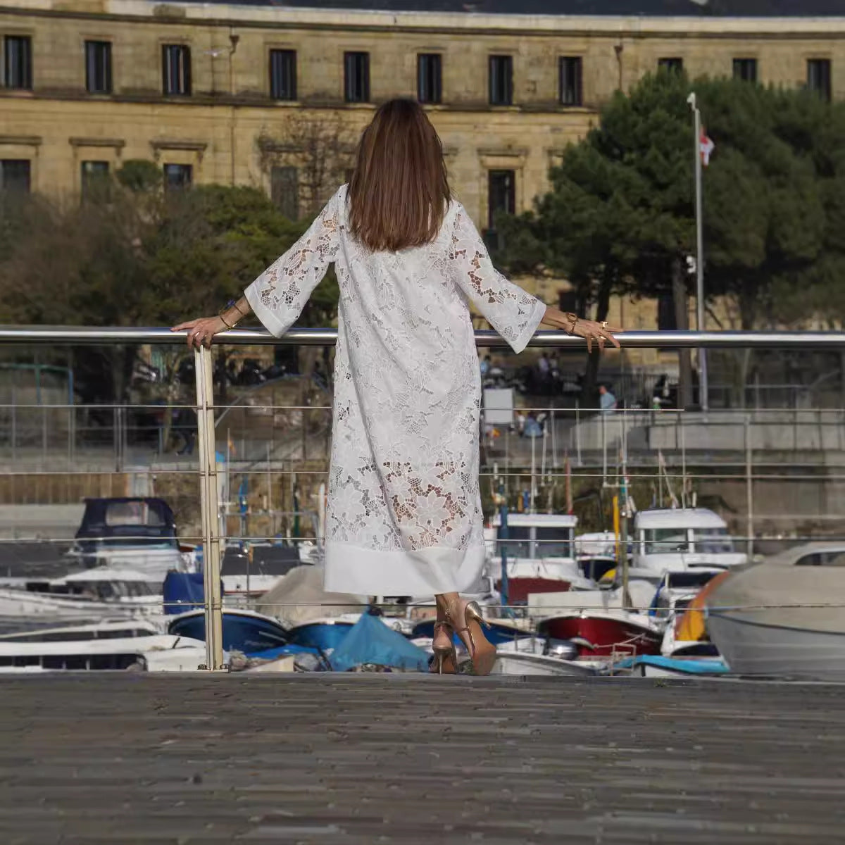 Cross-border Foreign Trade Independent Station Loose Beach Vacation Blouse Lace Shirt