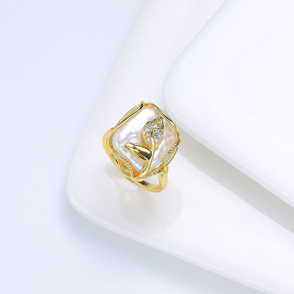 Affordable Luxury Fashion Baroque Freshwater Pearl Ring Women