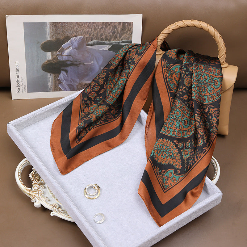 High-grade Korean Style Fashion Business Vintage Printed Scarf For Women