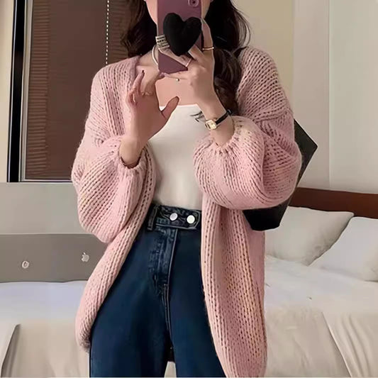 Idle Style Soft Glutinous Mohair Sweater Women's Coat