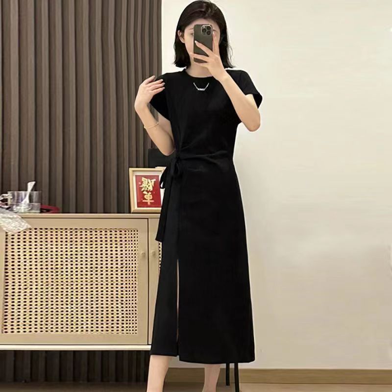 Hepburn Wind Black Dress Women's Summer New