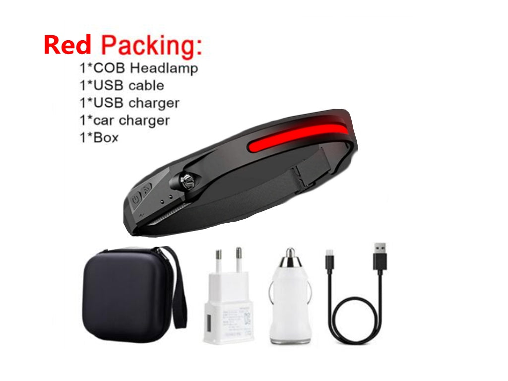 COB LED Headlamp Flashlight