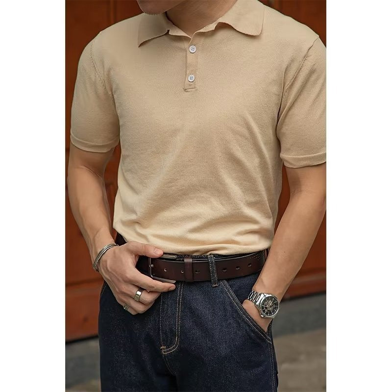 Men's New Polo Collar Solid Color Casual Business Simplicity T-shirt