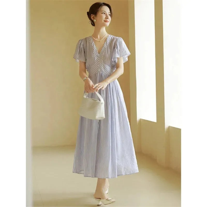 Women's Tea Break French Platycodon Grandiflorum Retro Dress