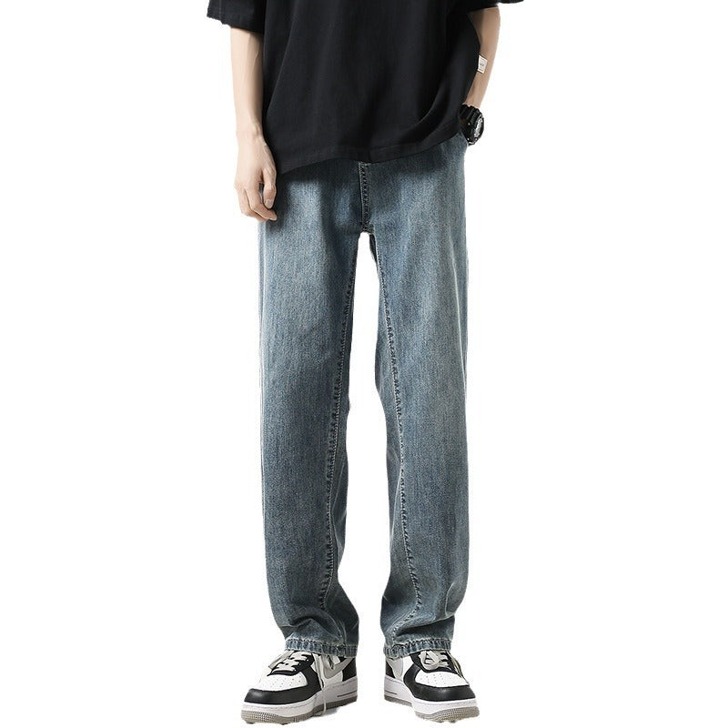 Ice Silk Loose Straight Jeans