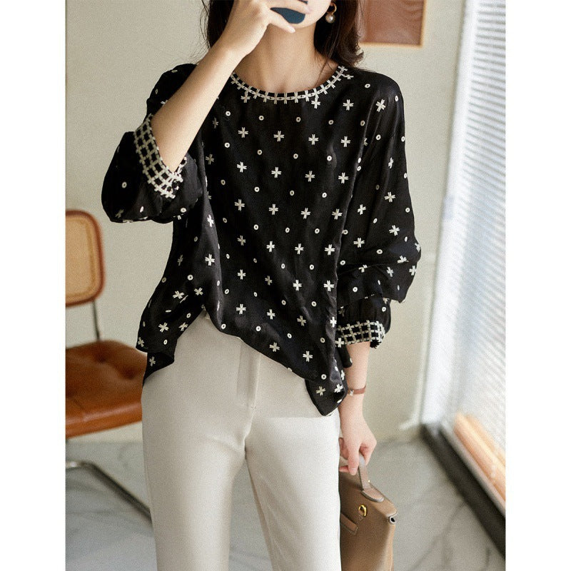 New Heavy Work Embroidered Girly Style Shirt