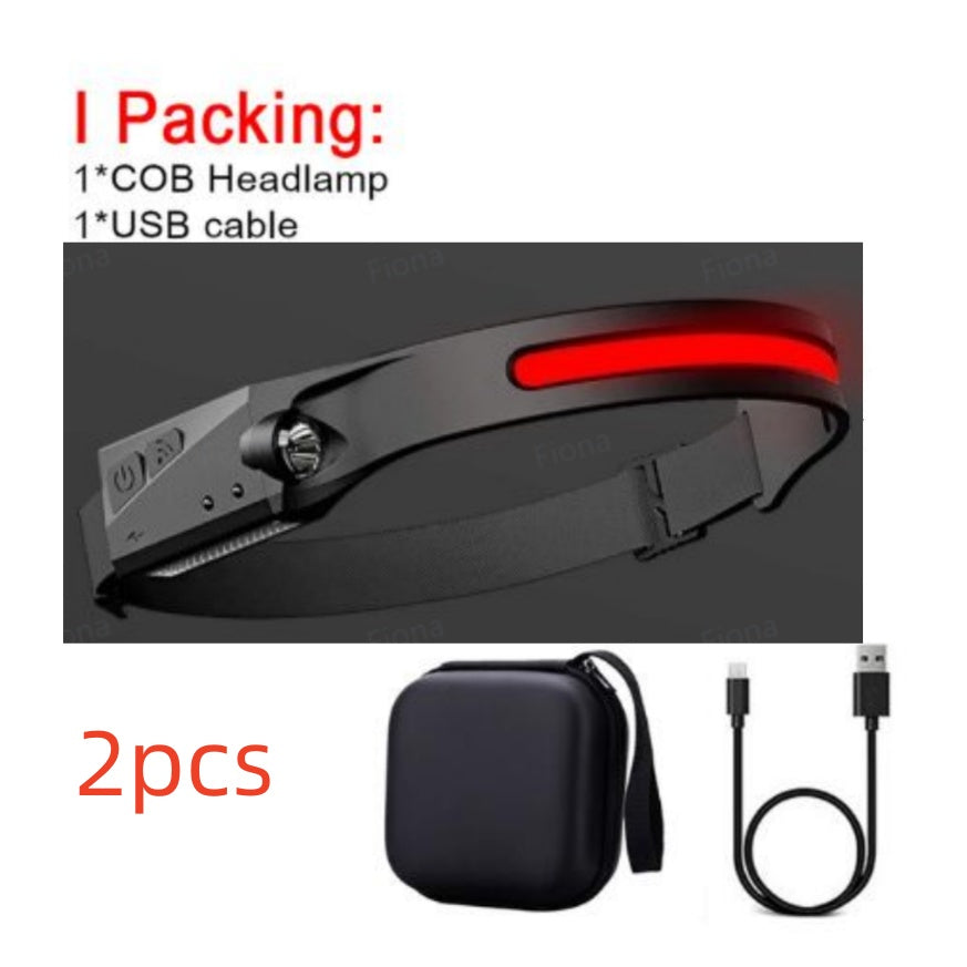 COB LED Headlamp Flashlight
