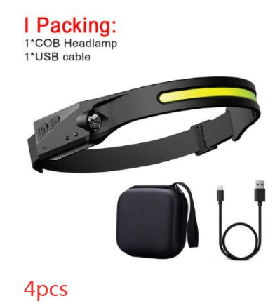 COB LED Headlamp Flashlight