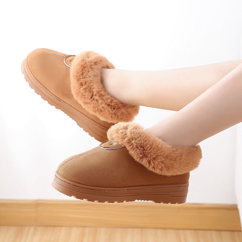 Bag-heeled Cotton Slippers All-match Thick-soled Indoor Home Warmth