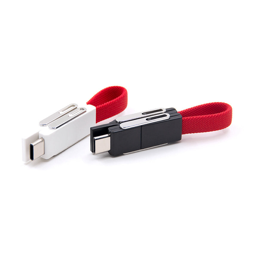 Three-in-one Magnetic Data Cable Fabric Keychain