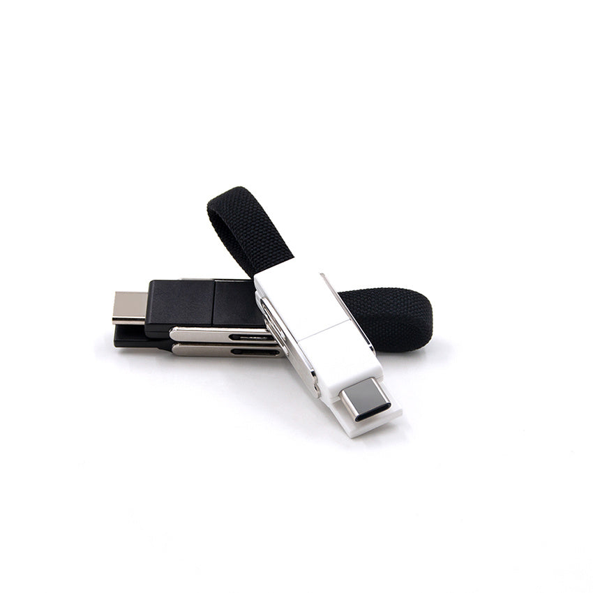 Three-in-one Magnetic Data Cable Fabric Keychain