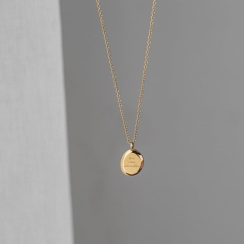All Light Luxury Gold Adzuki Doudou Alphabet Necklace Women