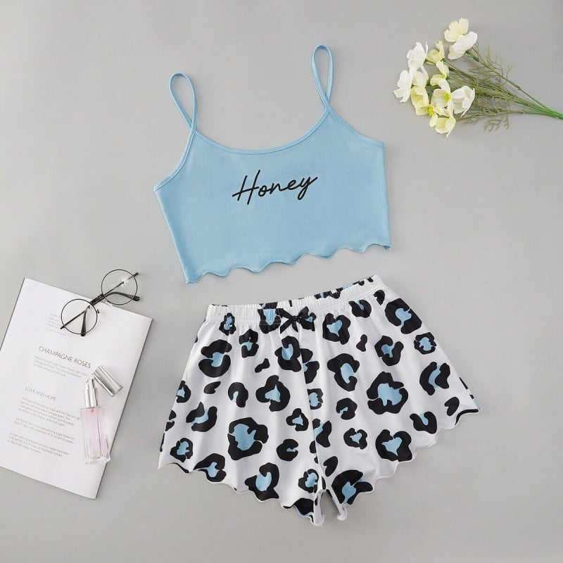 Thin Sleeve Vest Camisole Top Shorts