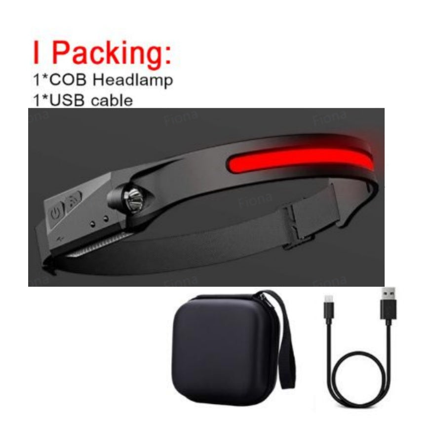 COB LED Headlamp Flashlight