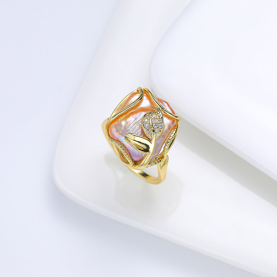 Affordable Luxury Fashion Baroque Freshwater Pearl Ring Women