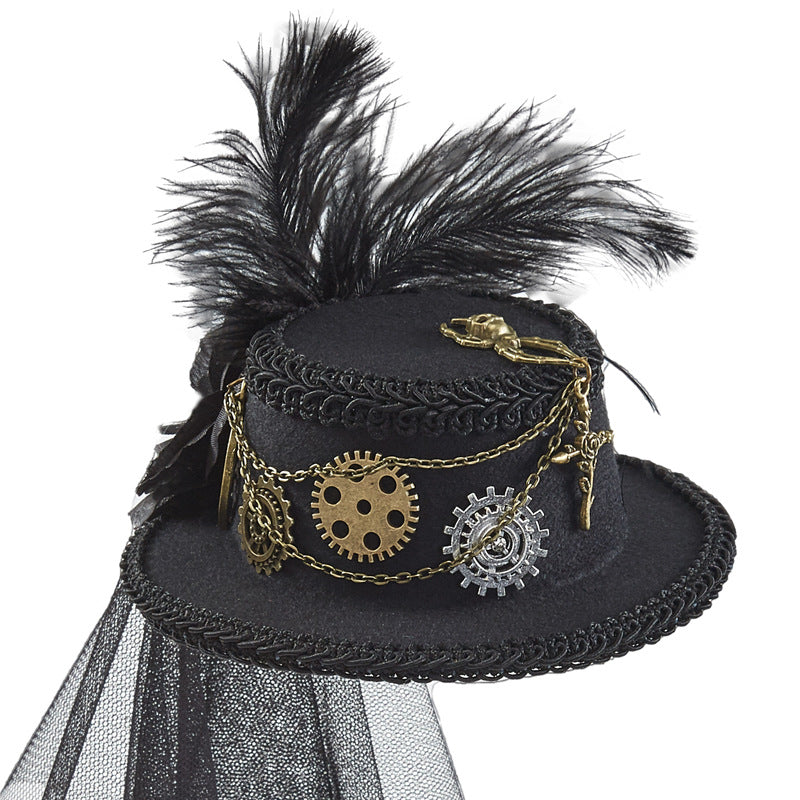 Ladies Fashion Personality Steampunk Mesh Billycock