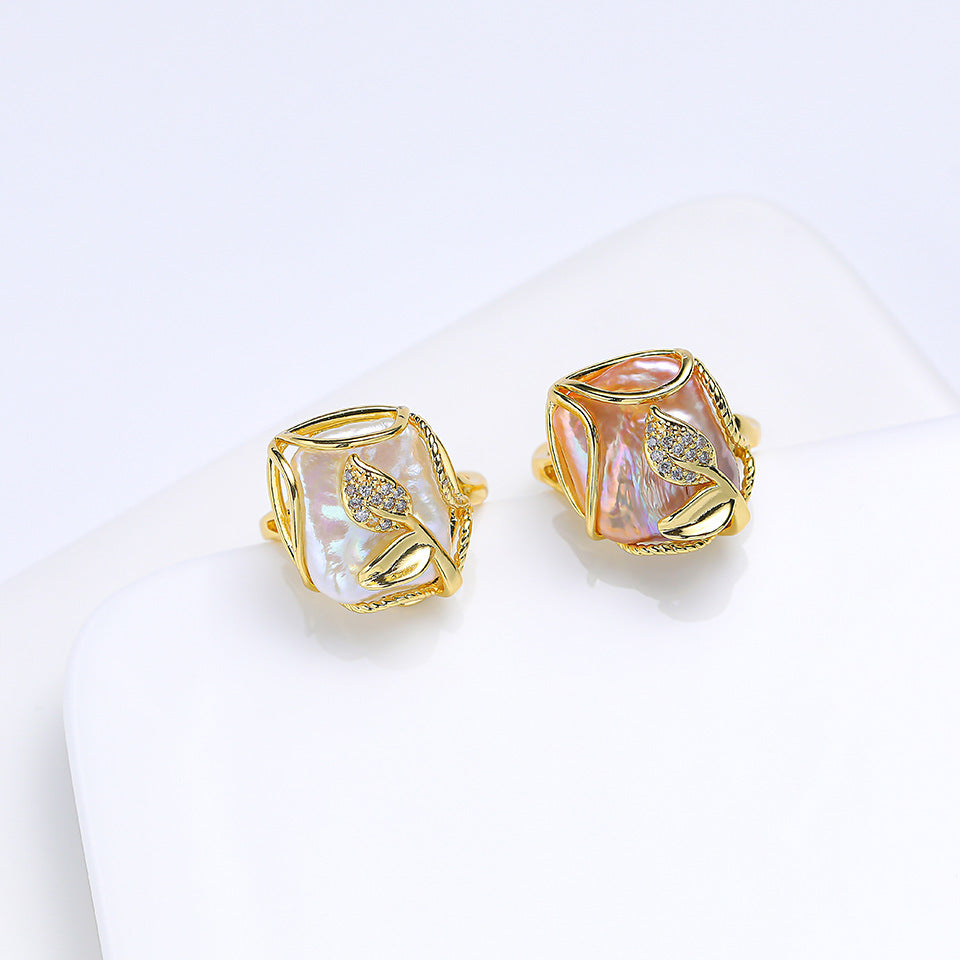 Affordable Luxury Fashion Baroque Freshwater Pearl Ring Women