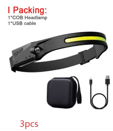 COB LED Headlamp Flashlight
