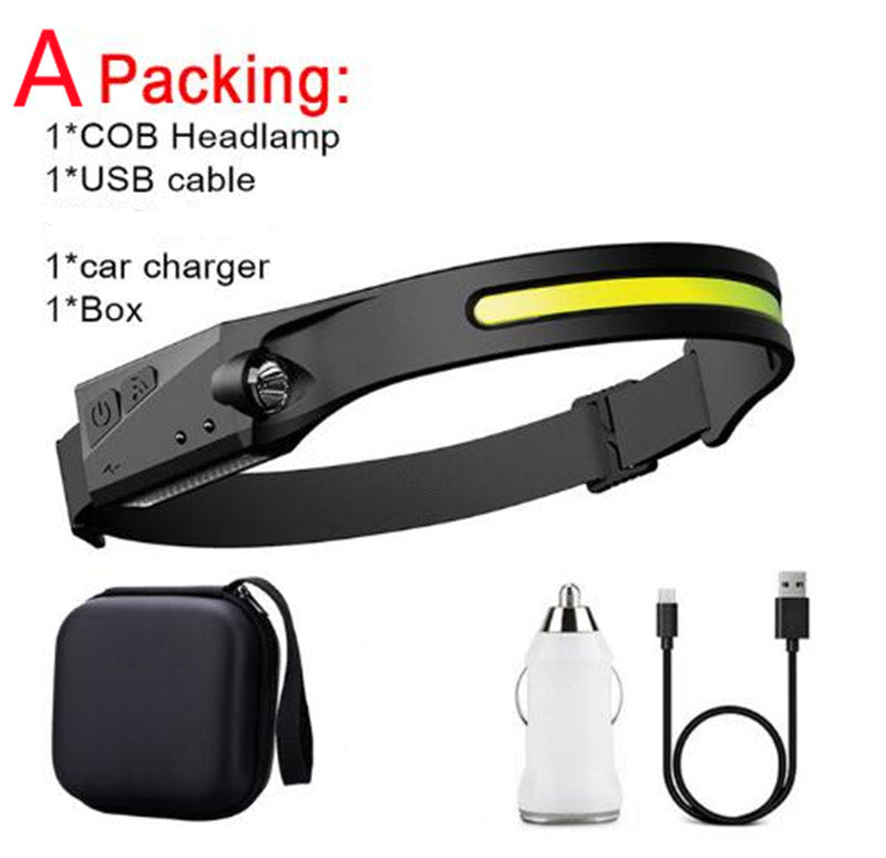 COB LED Headlamp Flashlight
