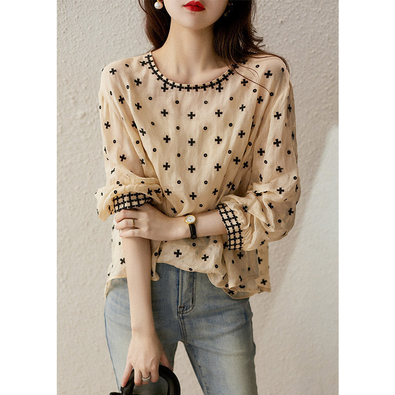 New Heavy Work Embroidered Girly Style Shirt